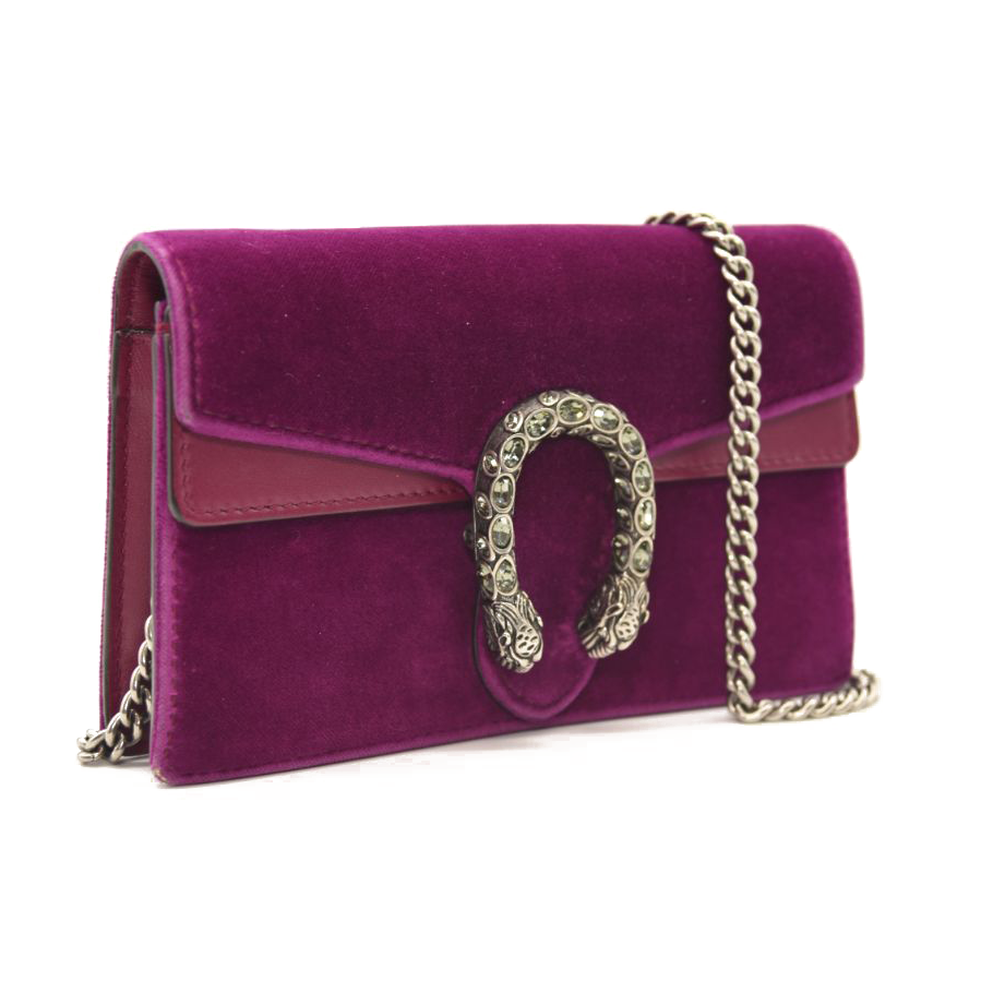 Gucci Velvet Super Mini Dionysus Shoulder Bag Fuchsia Violet Cyclamen
