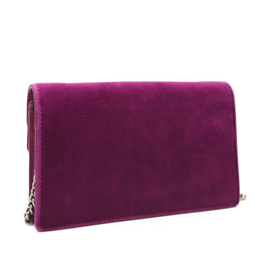 Gucci Velvet Super Mini Dionysus Shoulder Bag Fuchsia Violet Cyclamen