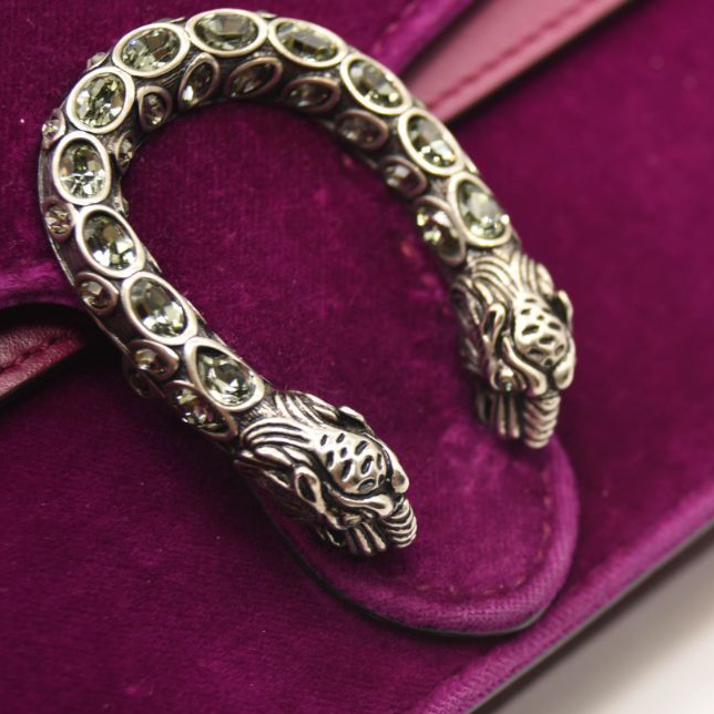 Gucci Velvet Super Mini Dionysus Shoulder Bag Fuchsia Violet Cyclamen