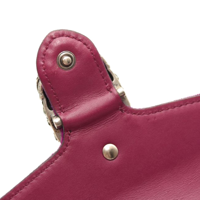 Gucci Velvet Super Mini Dionysus Shoulder Bag Fuchsia Violet Cyclamen