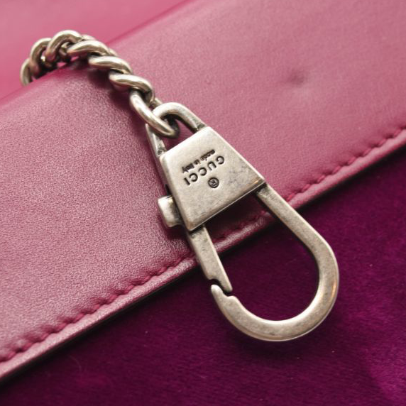 Gucci Velvet Super Mini Dionysus Shoulder Bag Fuchsia Violet Cyclamen