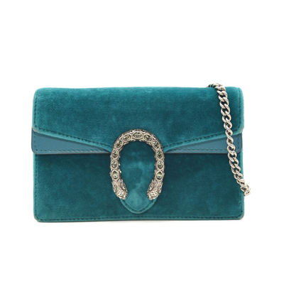 Gucci Velvet Super Mini Dionysus Shoulder Bag Teal Velvet