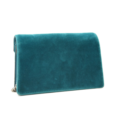 Gucci Velvet Super Mini Dionysus Shoulder Bag Teal Velvet