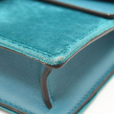 Gucci Velvet Super Mini Dionysus Shoulder Bag Teal Velvet