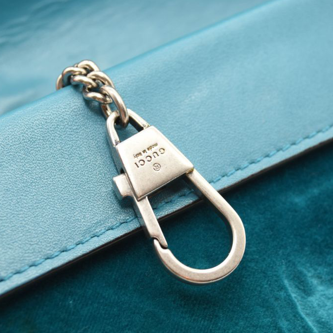 Gucci Velvet Super Mini Dionysus Shoulder Bag Teal Velvet