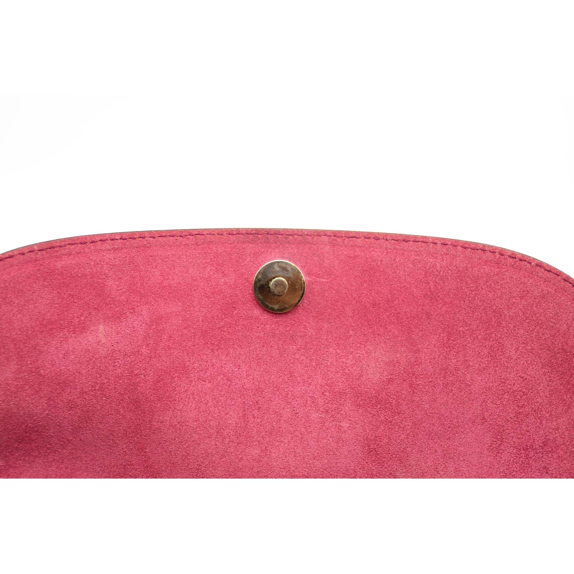 Gucci Patent Medium Soho Flap Crossbody Bright Bougainvillea