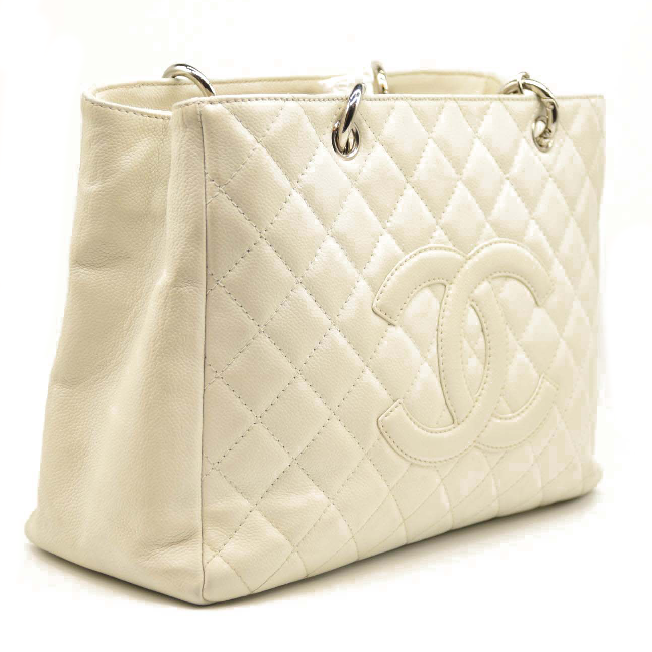Chanel Caviar Tote Chain Tote White GST