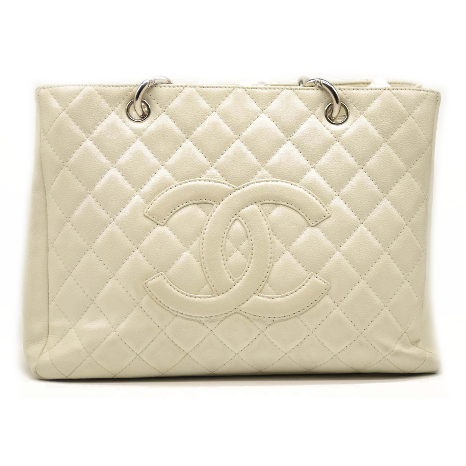 Chanel Caviar Tote Chain Tote White GST