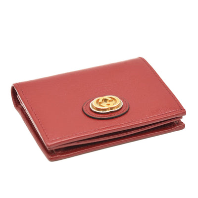 GUCCI Red Gg Tri-fold Wallet Interlocking G