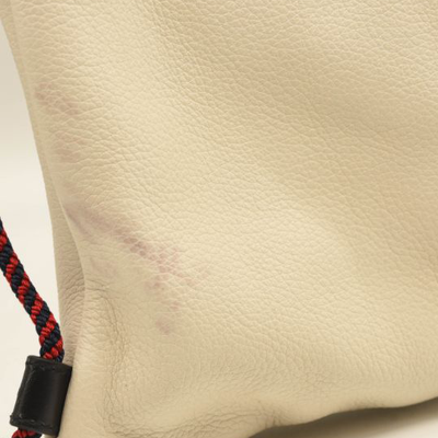 Gucci Calfskin Logo Drawstring Backpack Mystic White