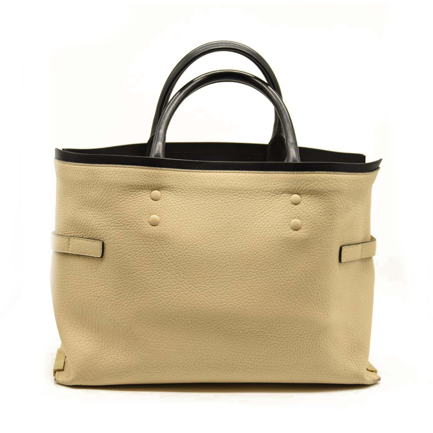 Chloe Grained Charlotte Medium Leather Tote Cream White