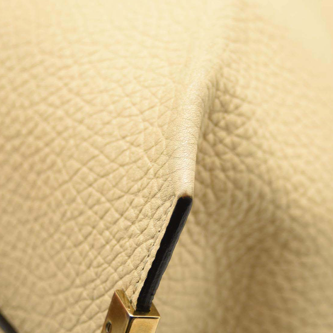 Chloe Grained Charlotte Medium Leather Tote Cream White