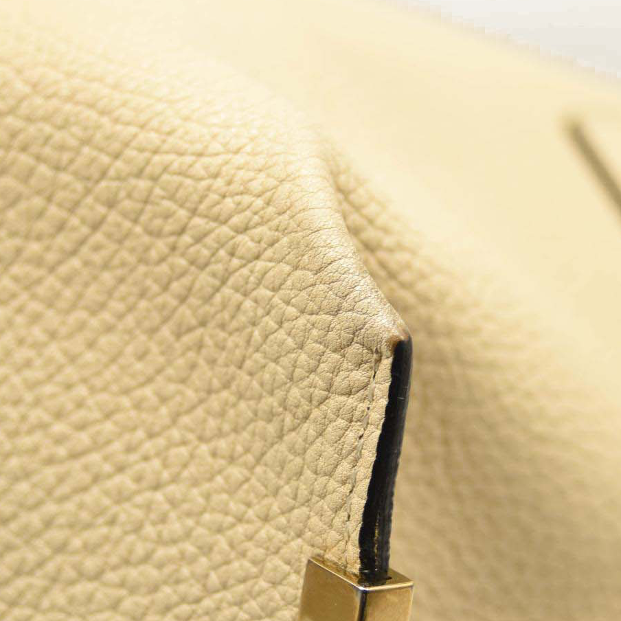 Chloe Grained Charlotte Medium Leather Tote Cream White