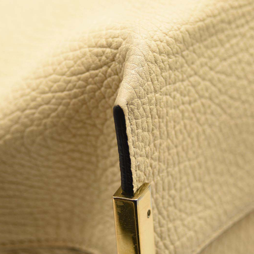 Chloe Grained Charlotte Medium Leather Tote Cream White