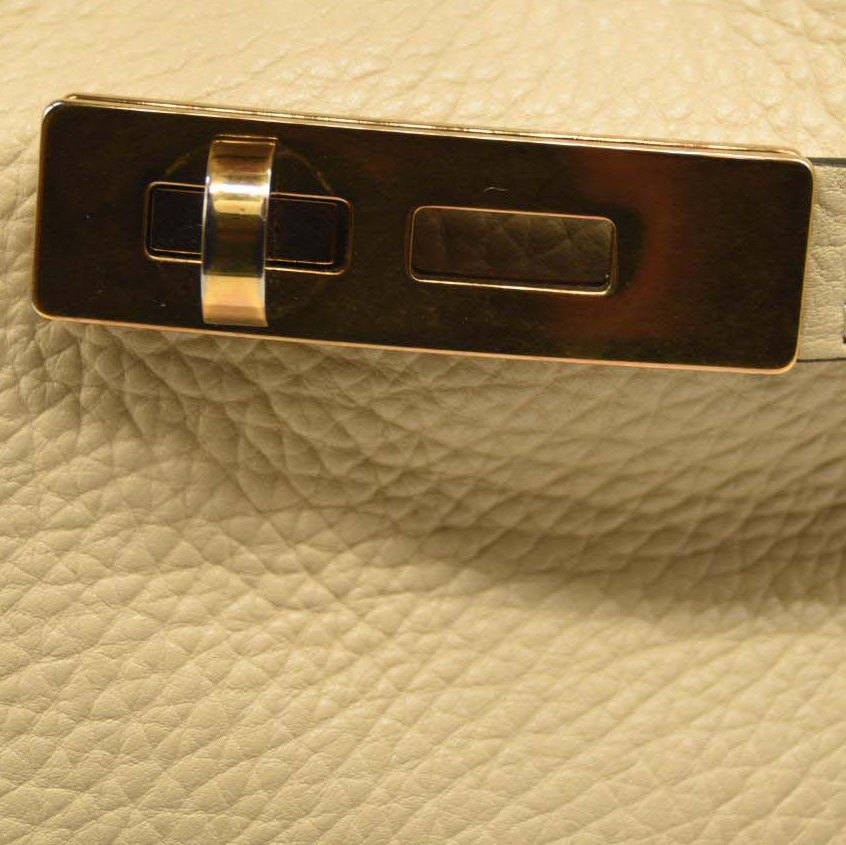 Chloe Grained Charlotte Medium Leather Tote Cream White