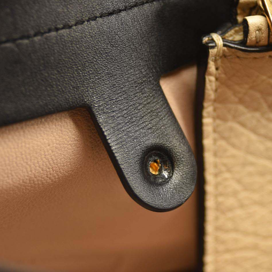 Chloe Grained Charlotte Medium Leather Tote Cream White