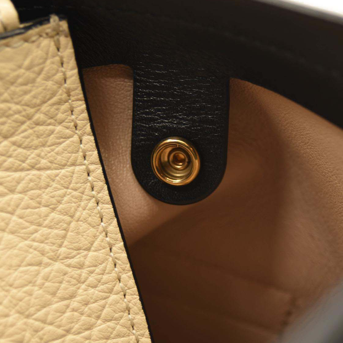 Chloe Grained Charlotte Medium Leather Tote Cream White