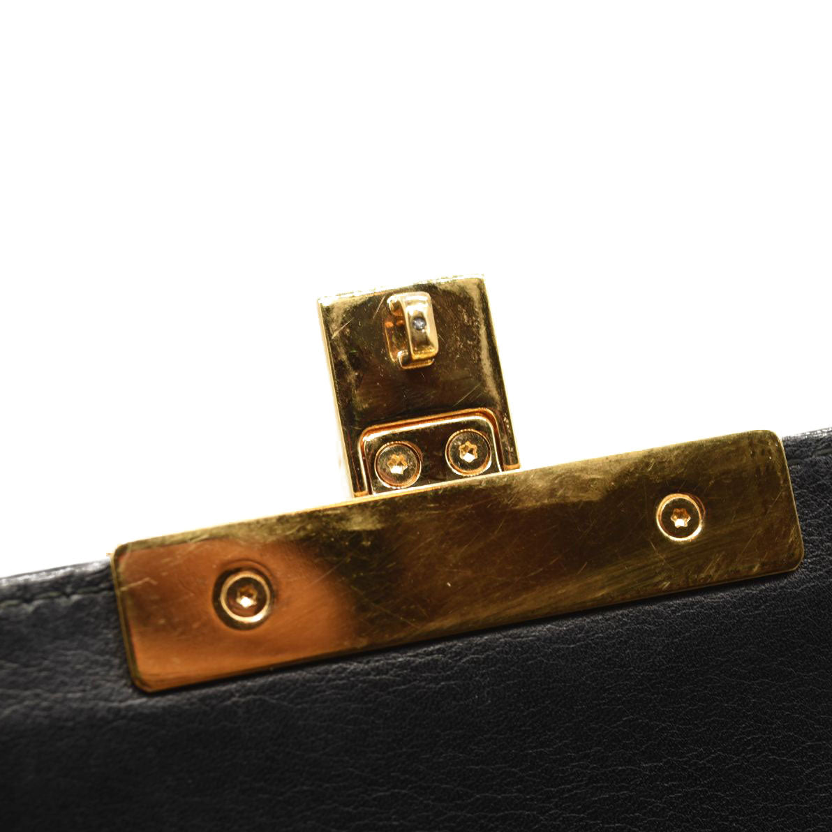 $1980 GUCCI GG Supreme Monogram Calfskin Medium Padlock Shoulder Bag Beige Black Cuir