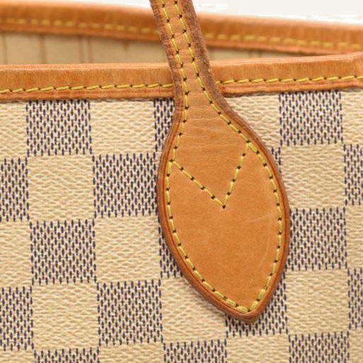 USED Louis Vuitton Neverfull PM Damier Azur White Tote