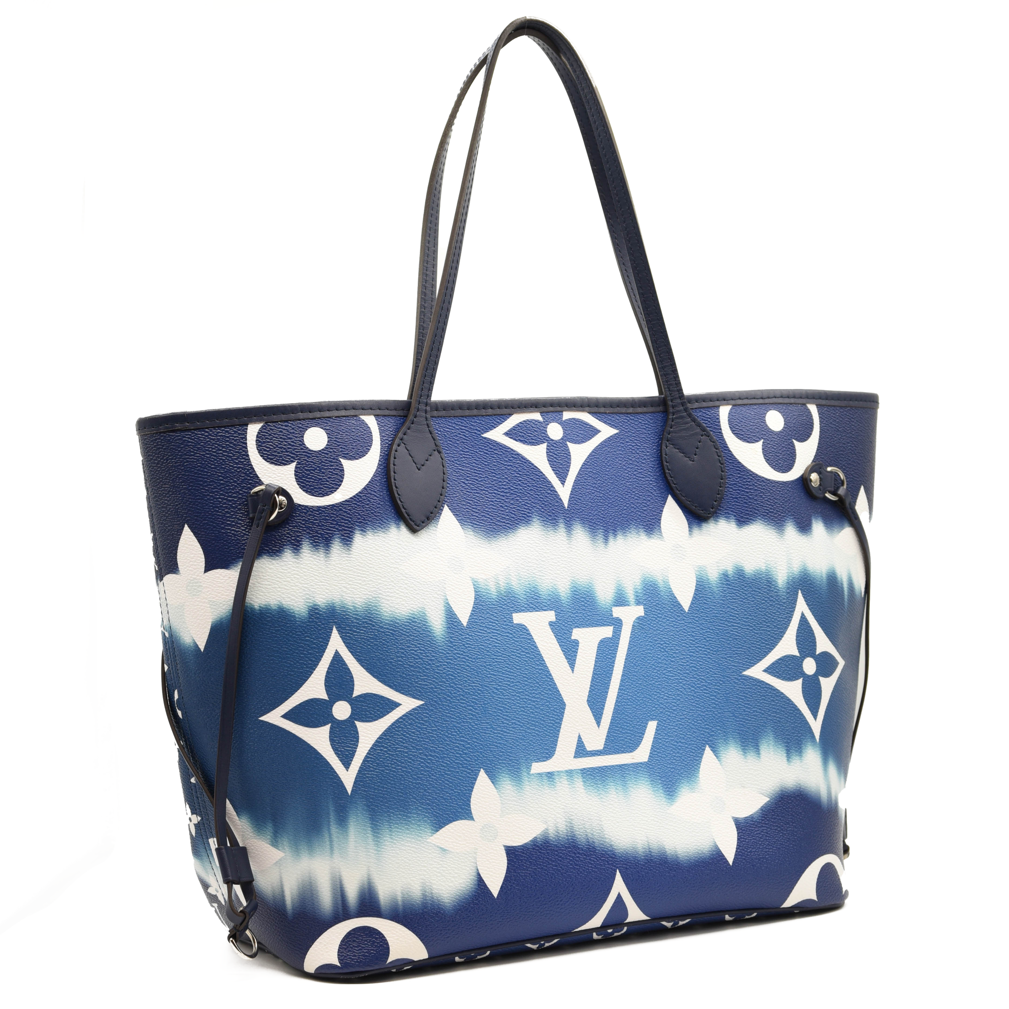 USED 2020 Louis Vuitton Monogram Escale Neverfull MM Blue