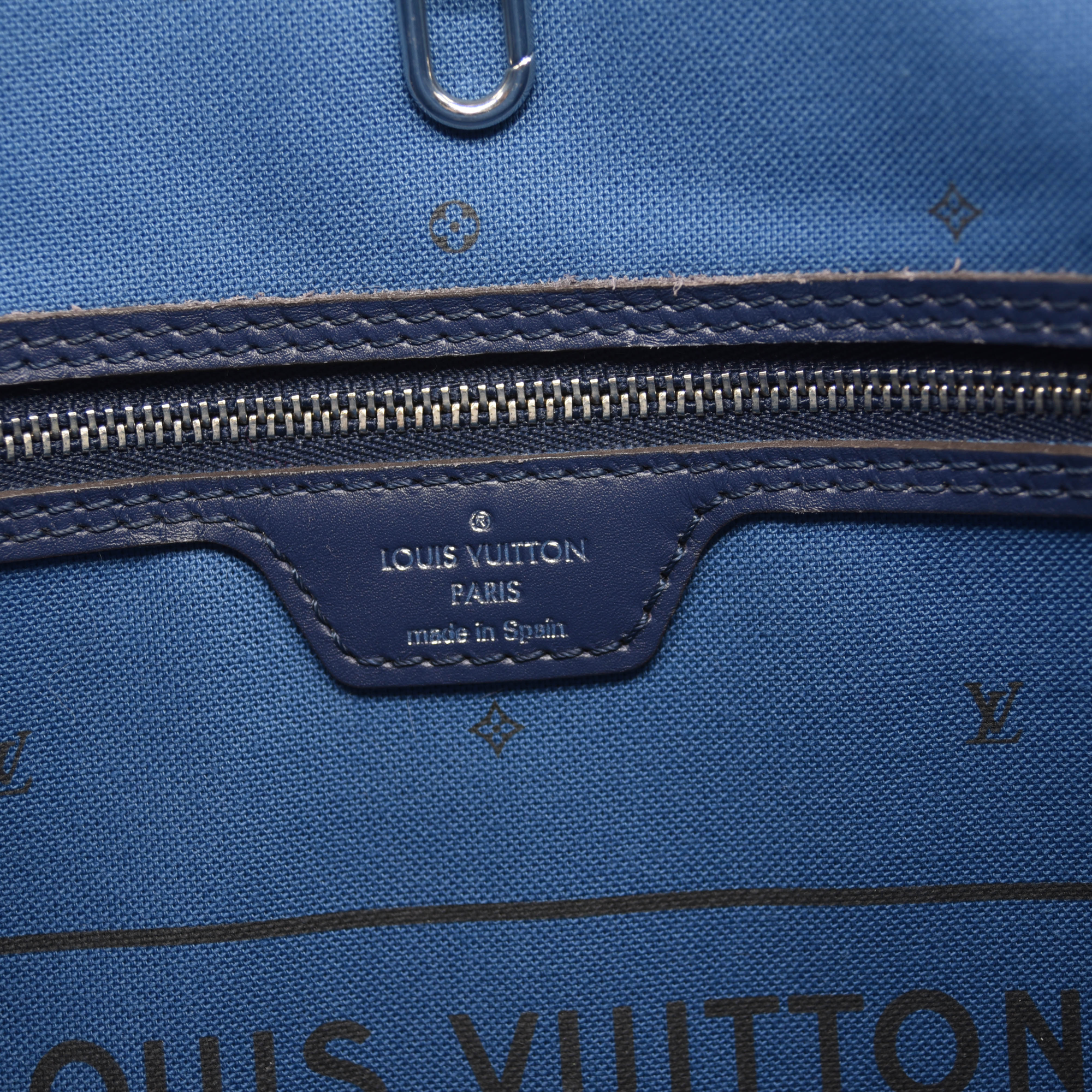 USED 2020 Louis Vuitton Monogram Escale Neverfull MM Blue