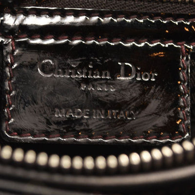 CHRISTIAN DIOR Patent Cannage Large Lady Dior Black