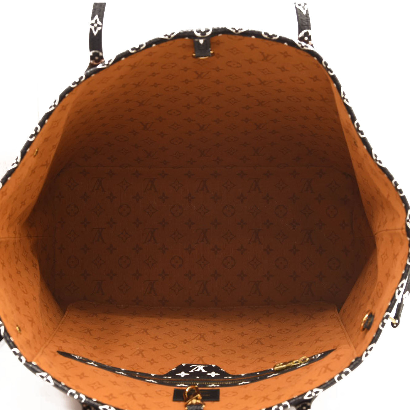 LOUIS VUITTON CRAFTY GIANT NEVERFULL MM CARAMEL & BLACK JUNGLE MADE IN  FRANCE