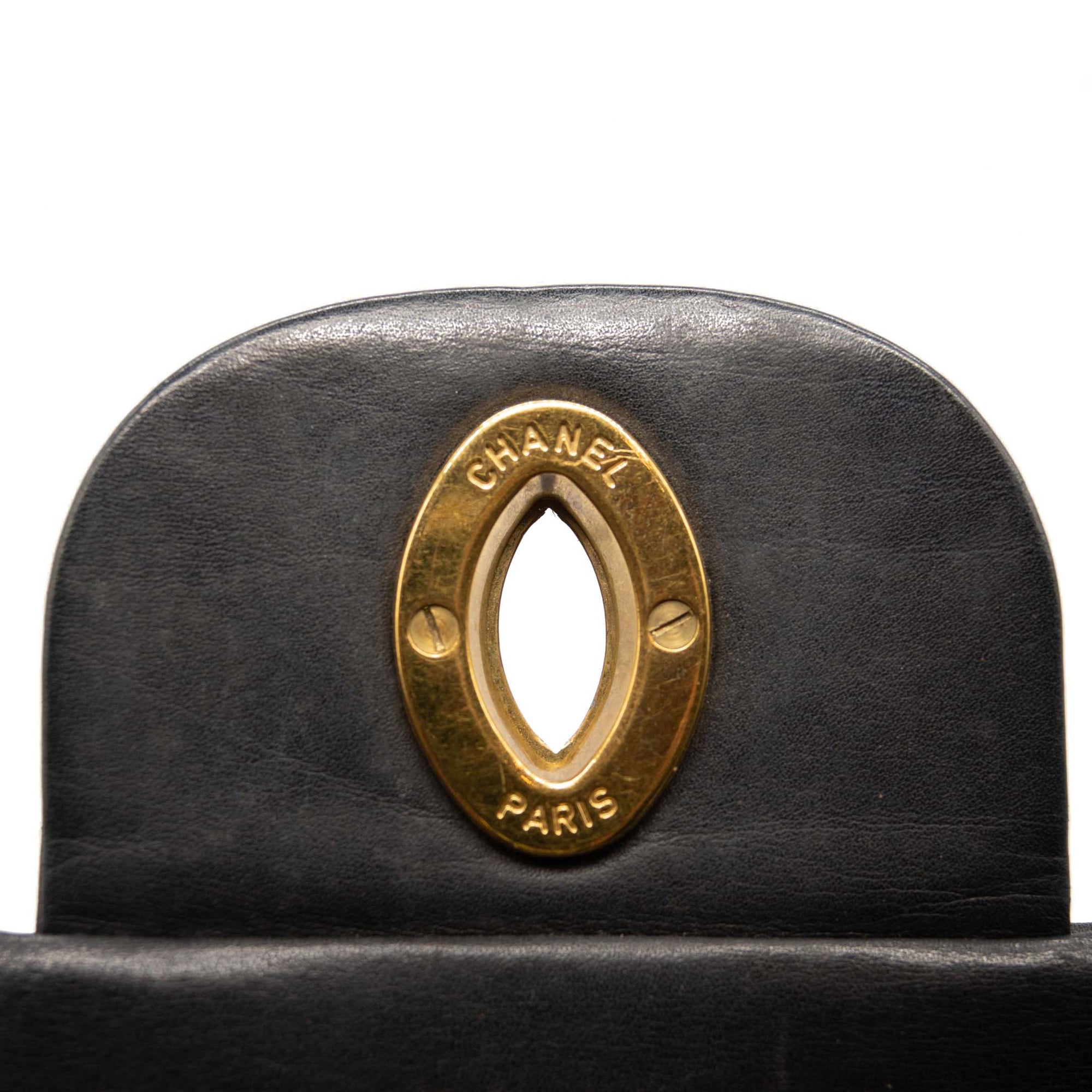 Chanel Lambskin Quilted XL Jumbo Single Flap Black Shoulder Bag