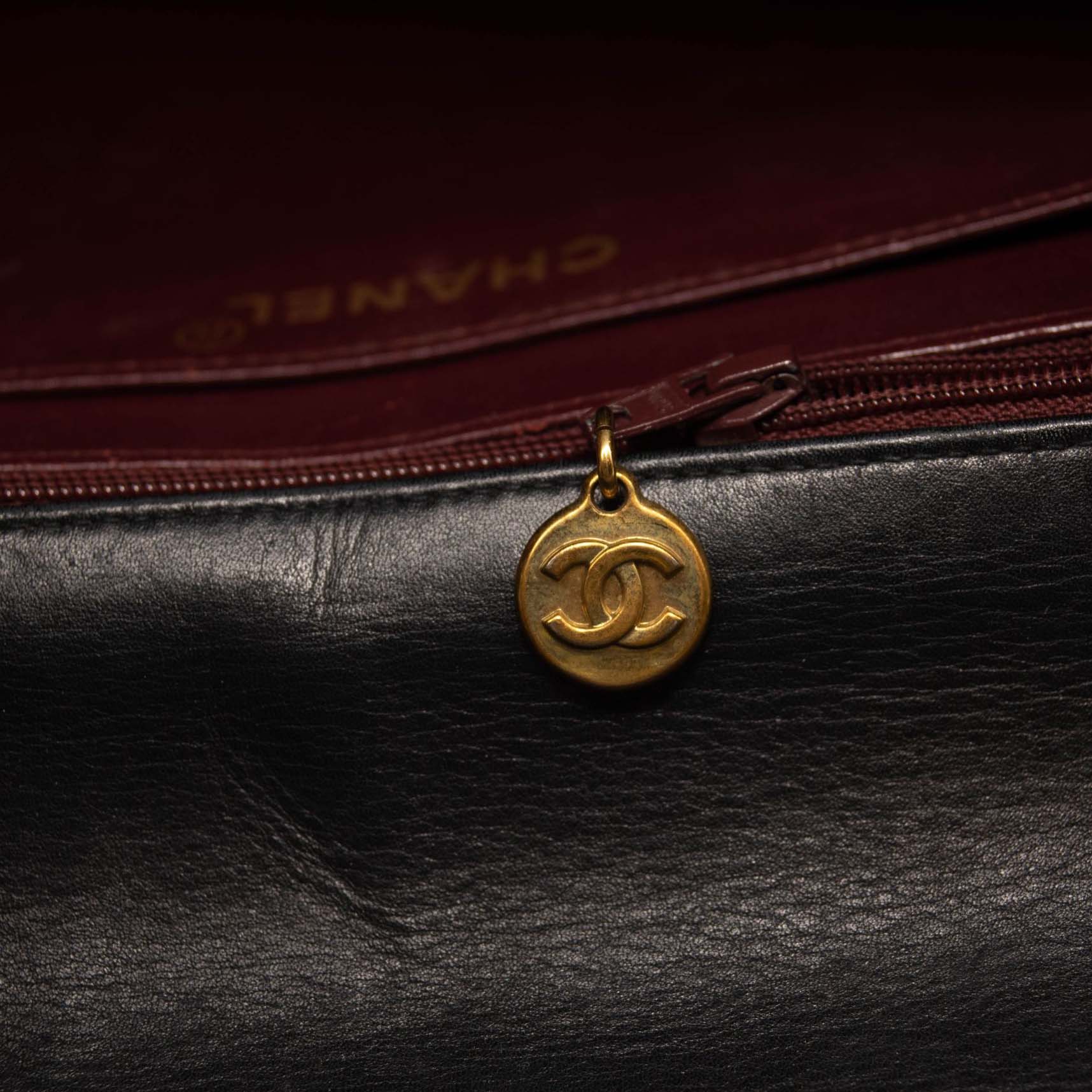 Chanel Lambskin Quilted XL Jumbo Single Flap Black Shoulder Bag