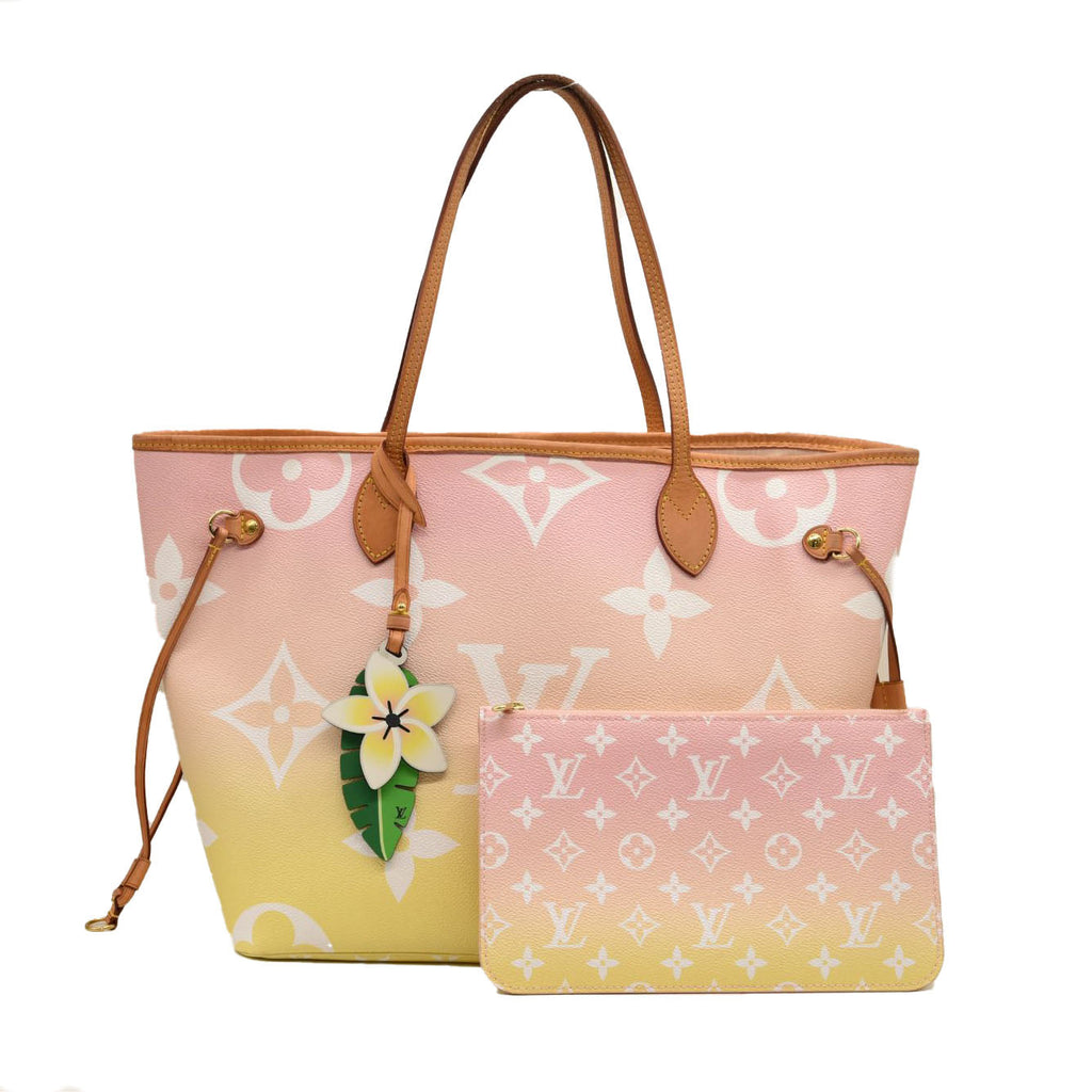 LOUIS VUITTON Monogram Giant By The Pool Neverfull MM Light Pink 704450