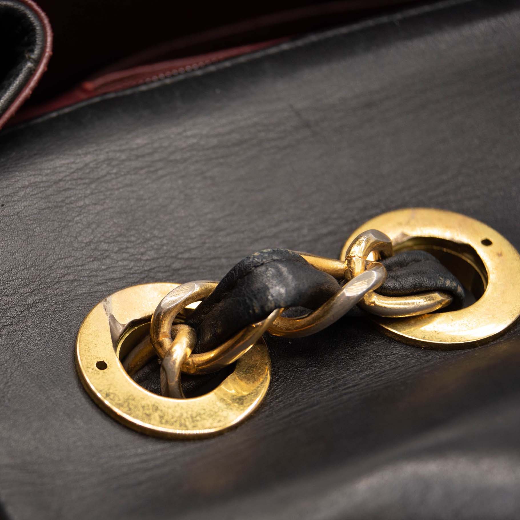 Chanel Lambskin Quilted XL Jumbo Single Flap Black Shoulder Bag