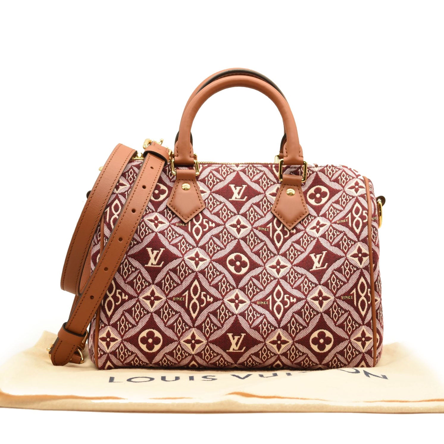 Louis Vuitton Since 1854 Speedy Bandouliere 25 Bag in Red White Jacquard  Multiple colors Leather ref.755782 - Joli Closet