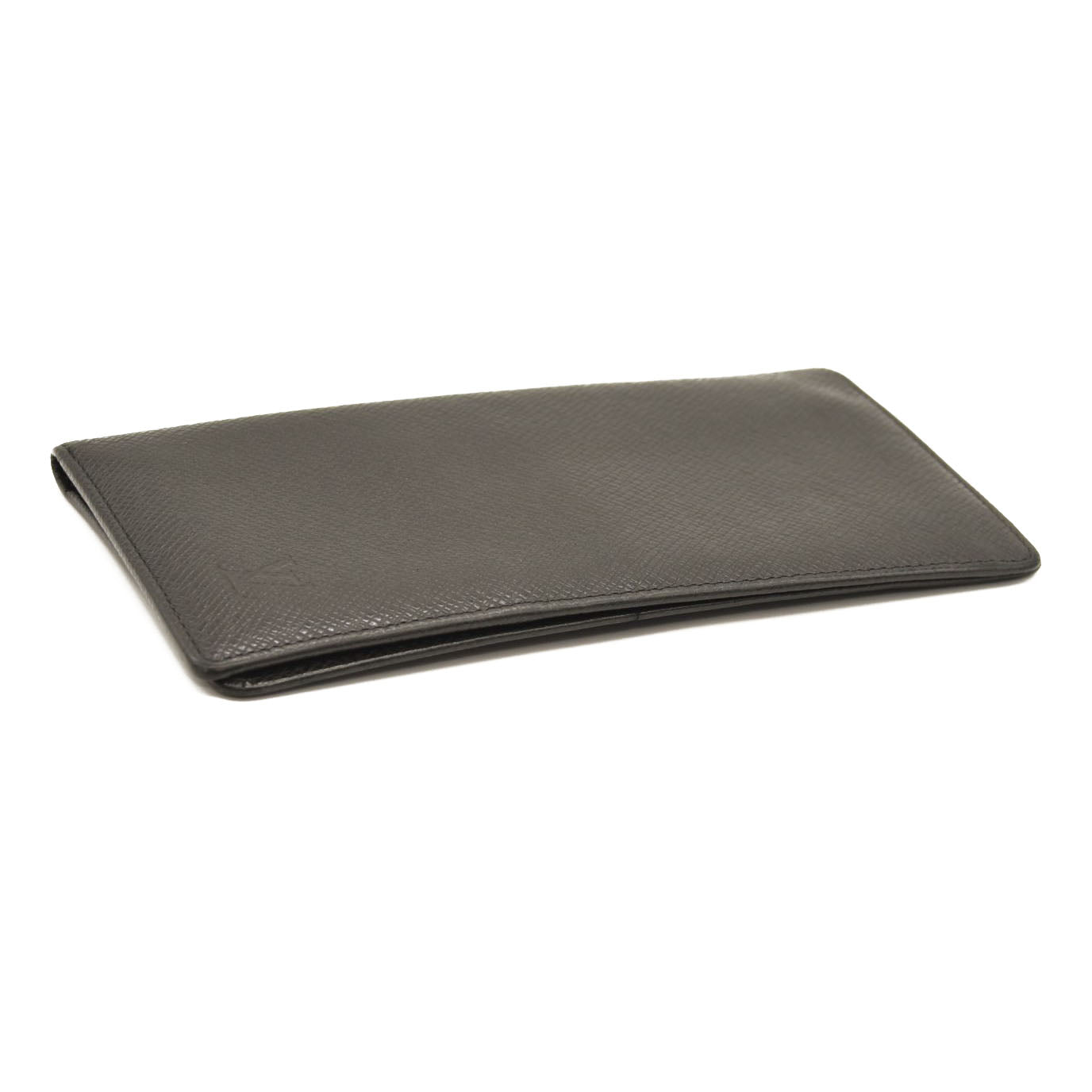 USED $720 LOUIS VUITTON Monogram Checkbook Wallet Black Taiga