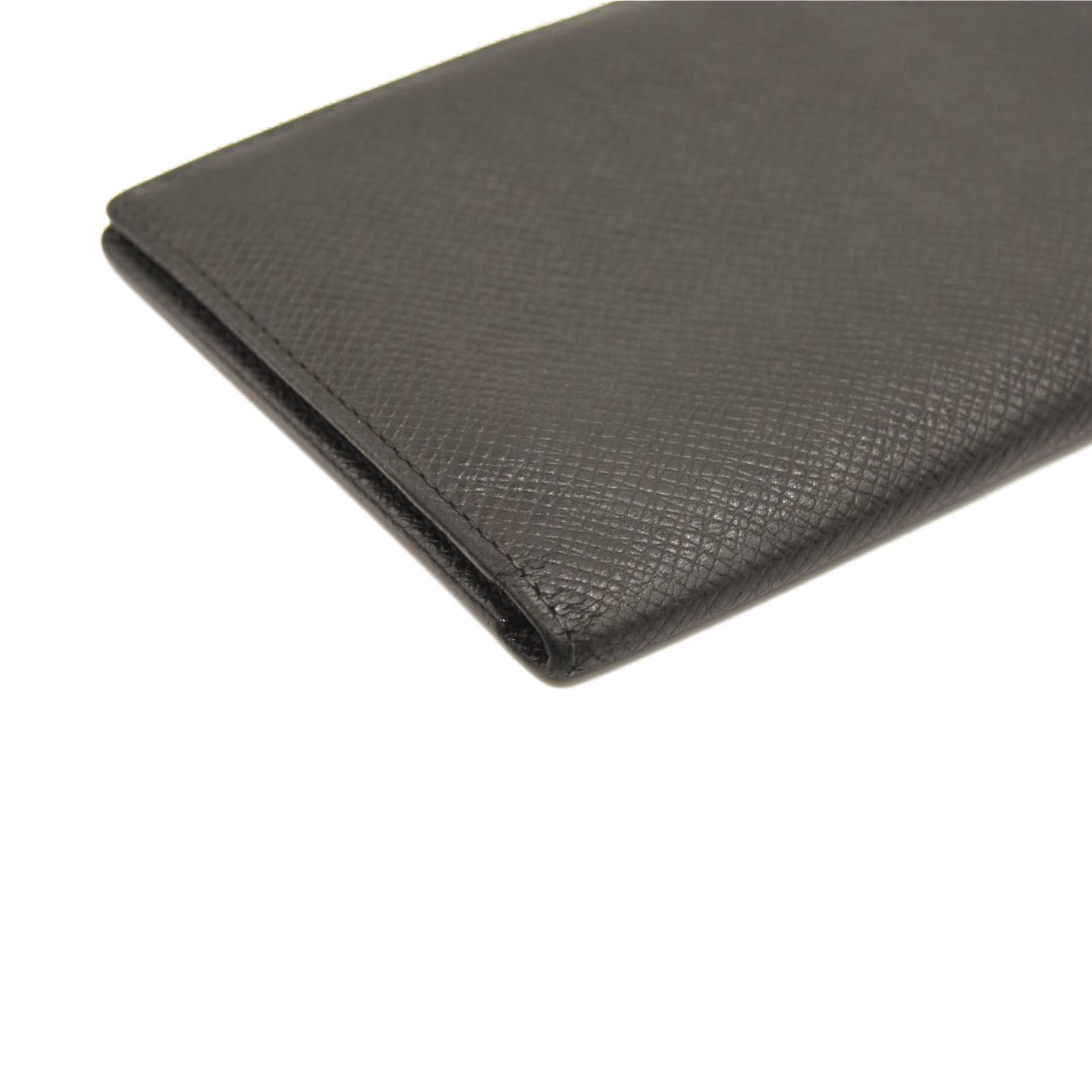 USED $720 LOUIS VUITTON Monogram Checkbook Wallet Black Taiga