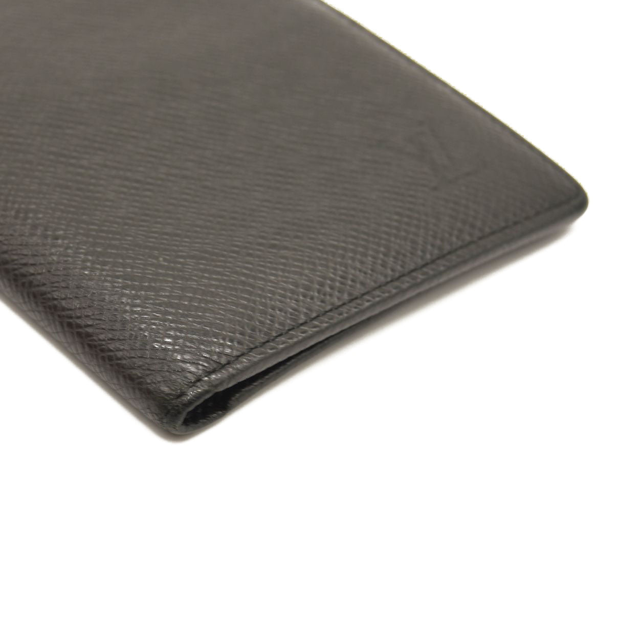 USED $720 LOUIS VUITTON Monogram Checkbook Wallet Black Taiga