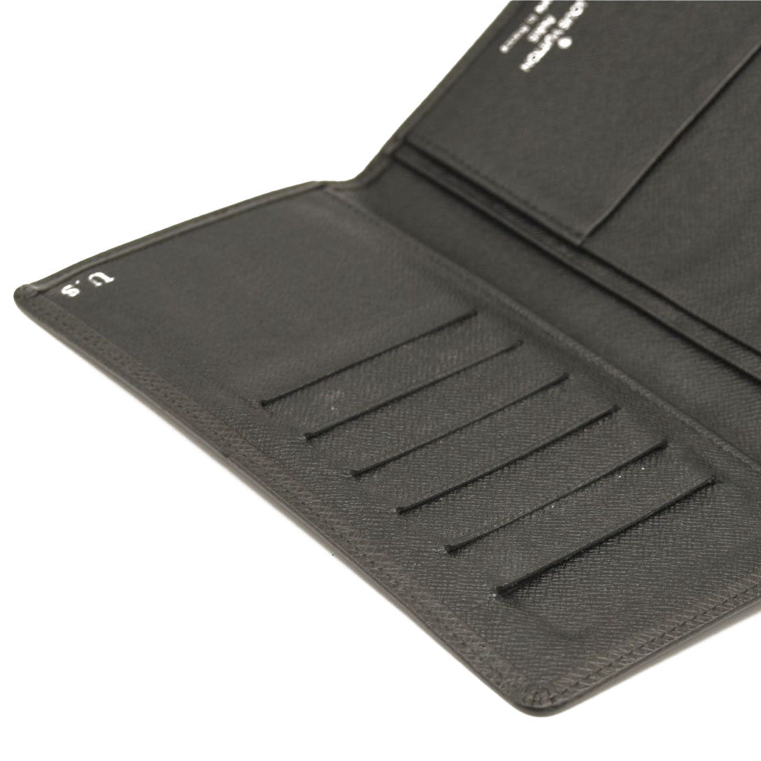 USED $720 LOUIS VUITTON Monogram Checkbook Wallet Black Taiga