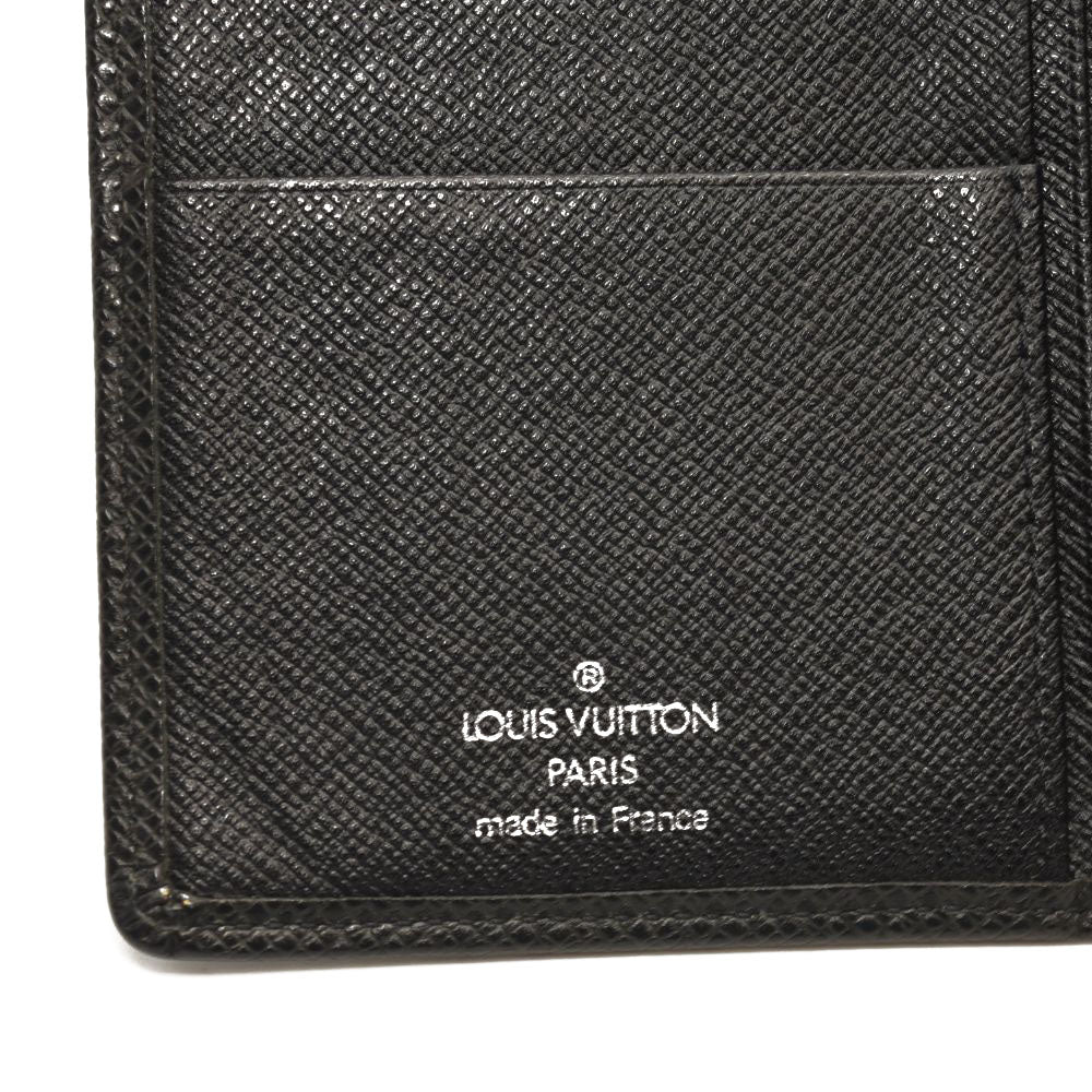 USED $720 LOUIS VUITTON Monogram Checkbook Wallet Black Taiga