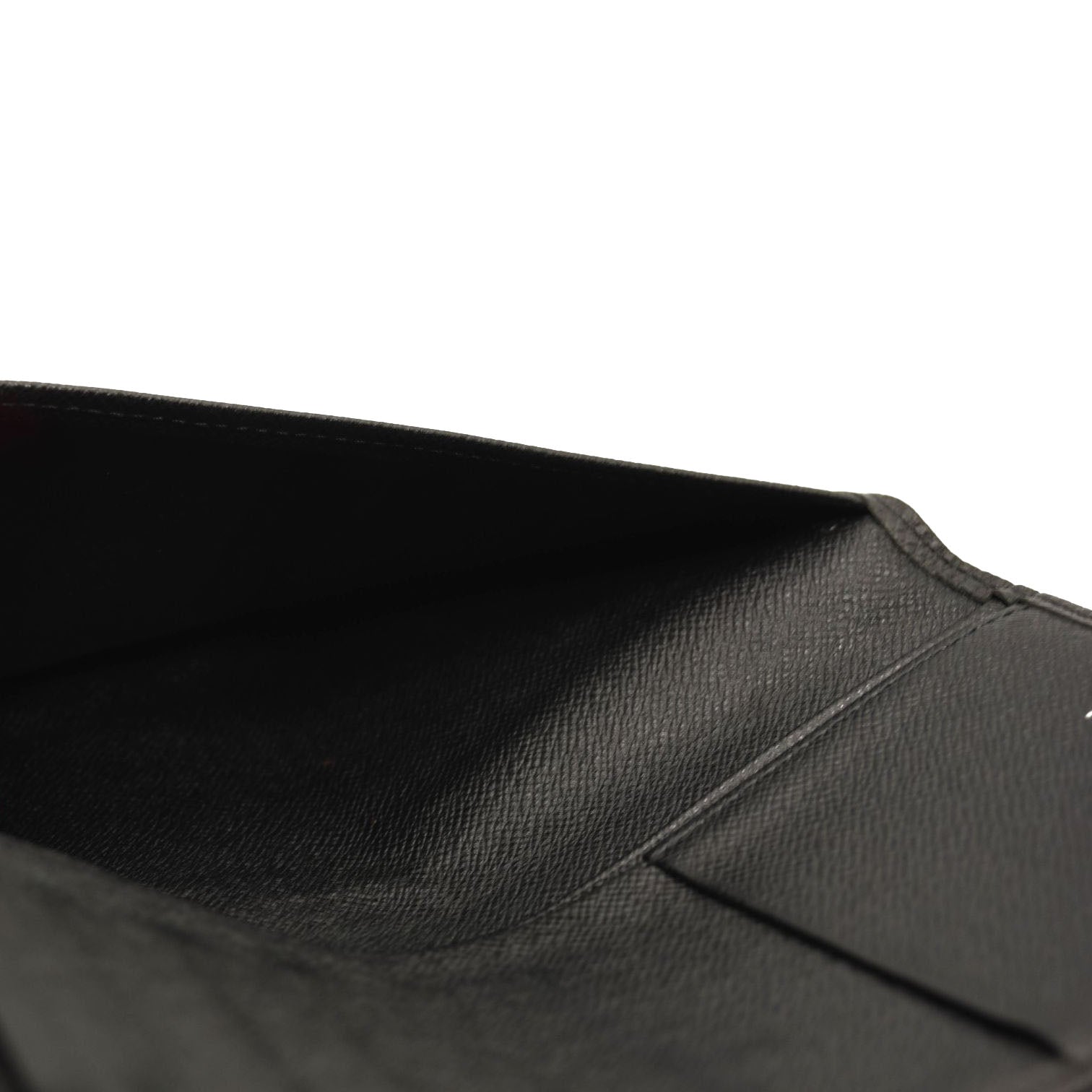 USED $720 LOUIS VUITTON Monogram Checkbook Wallet Black Taiga