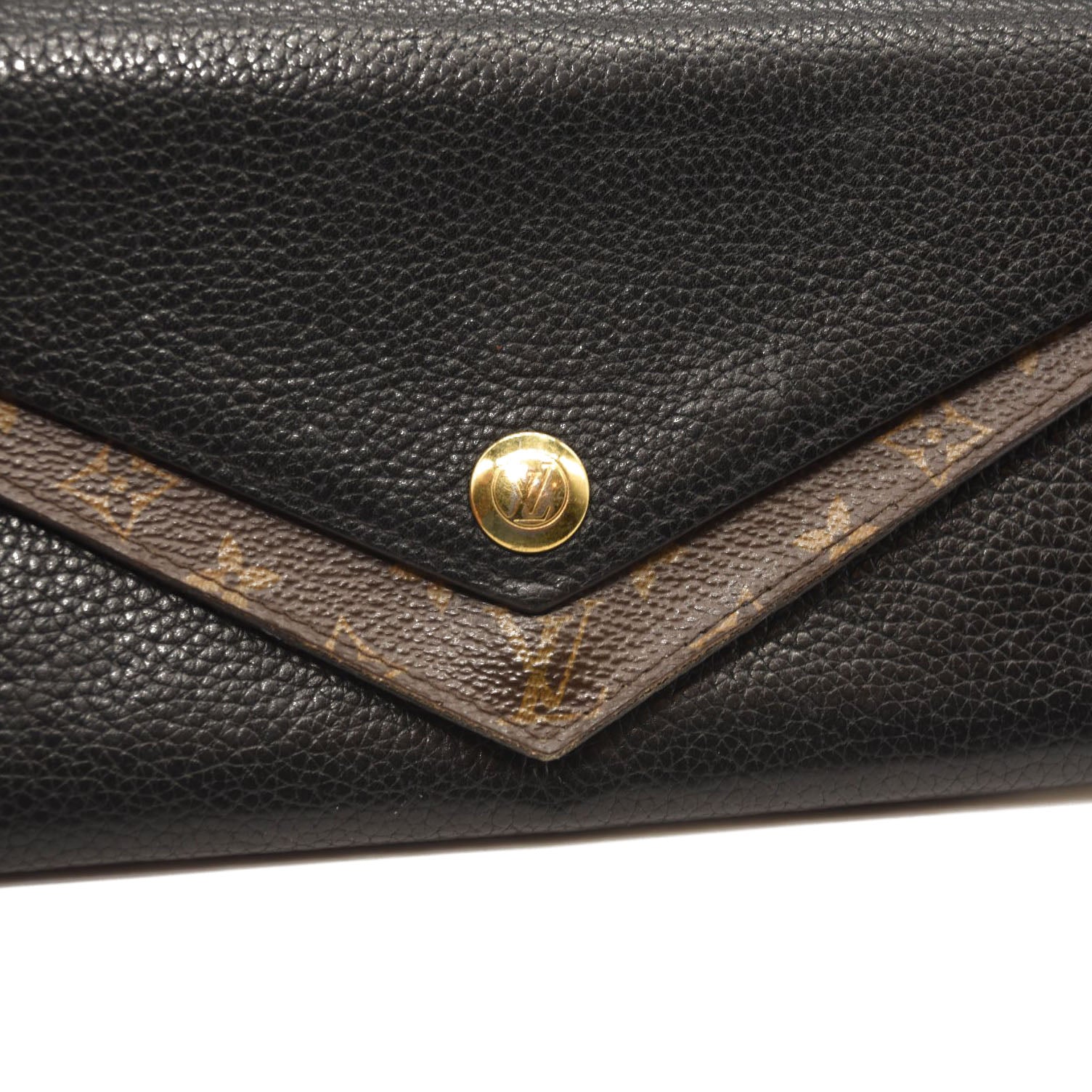 USED $905 LOUIS VUITTON Calfskin Double V Wallet Black