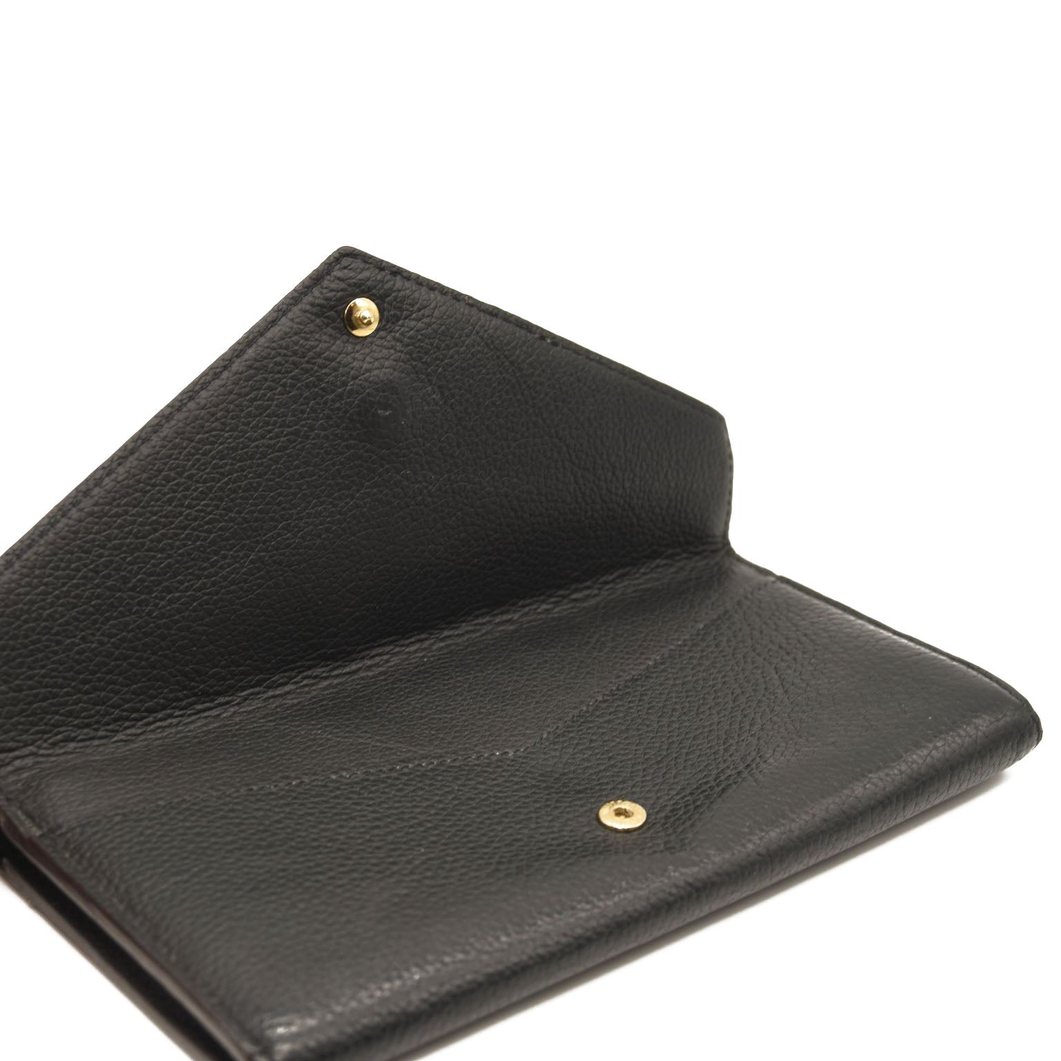 USED $905 LOUIS VUITTON Calfskin Double V Wallet Black