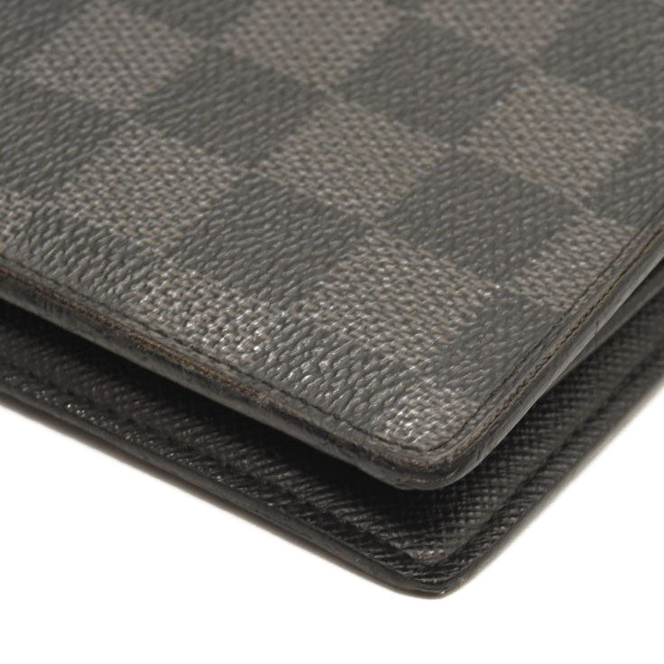 USED $675 LOUIS VUITTON Damier Graphite Brazza Wallet
