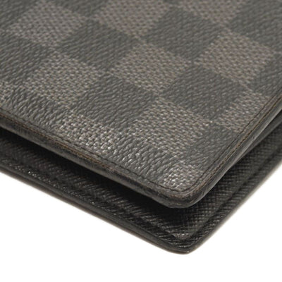 USED $675 LOUIS VUITTON Damier Graphite Brazza Wallet