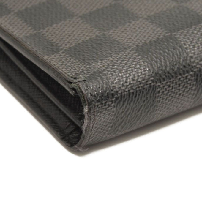 USED $675 LOUIS VUITTON Damier Graphite Brazza Wallet