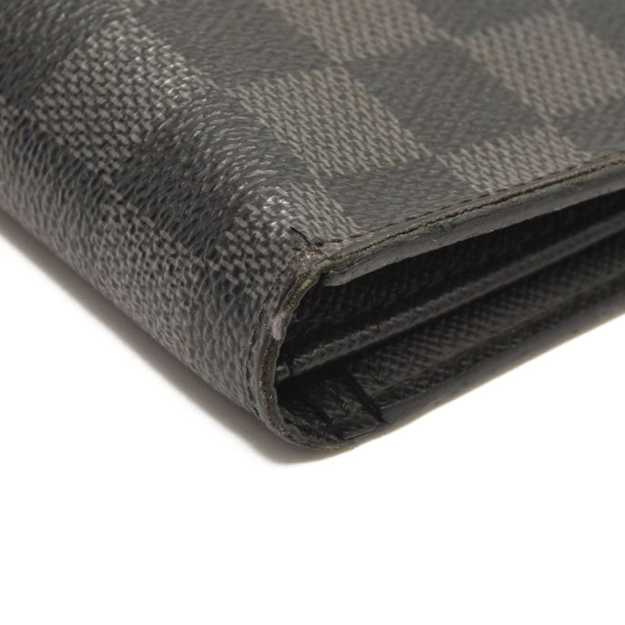 USED $675 LOUIS VUITTON Damier Graphite Brazza Wallet