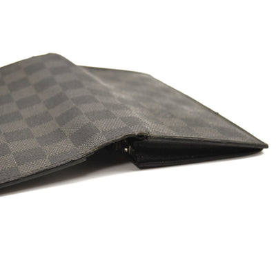 USED $675 LOUIS VUITTON Damier Graphite Brazza Wallet