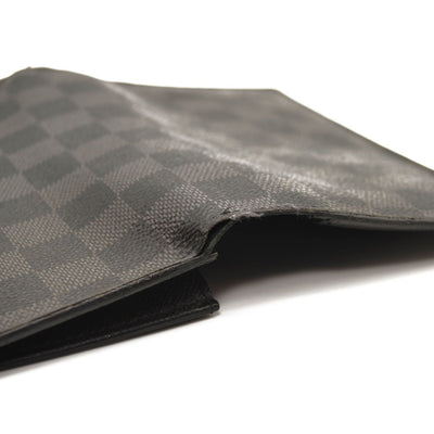 USED $675 LOUIS VUITTON Damier Graphite Brazza Wallet