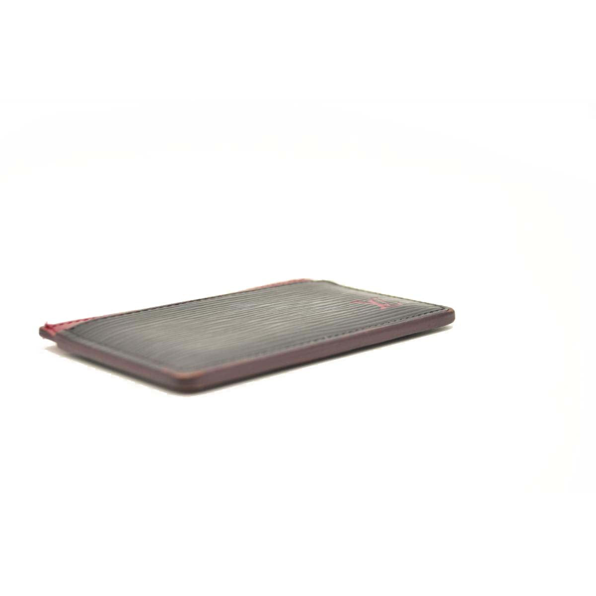 LOUIS VUITTON Epi Card Holder Navy Fuchsia
