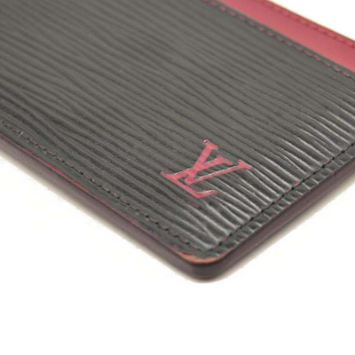 LOUIS VUITTON Epi Card Holder Navy Fuchsia