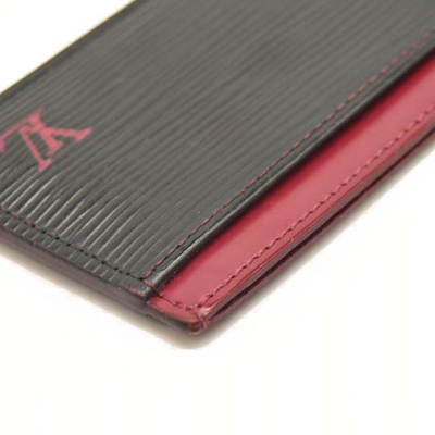 LOUIS VUITTON Epi Card Holder Navy Fuchsia