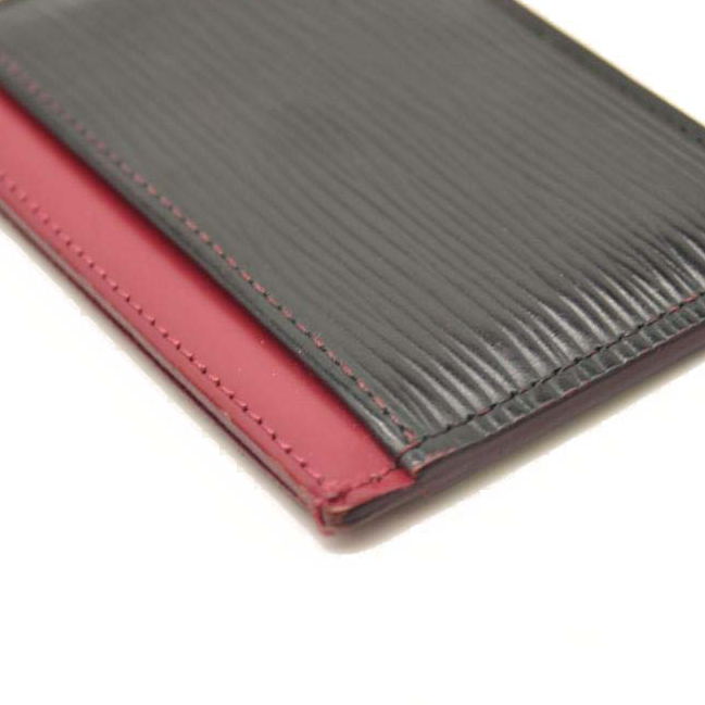 LOUIS VUITTON Epi Card Holder Navy Fuchsia
